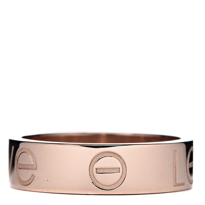 Cartier 18K Pink Gold 5.5mm Engraved LOVE Ring 56 7.5 3 of 5