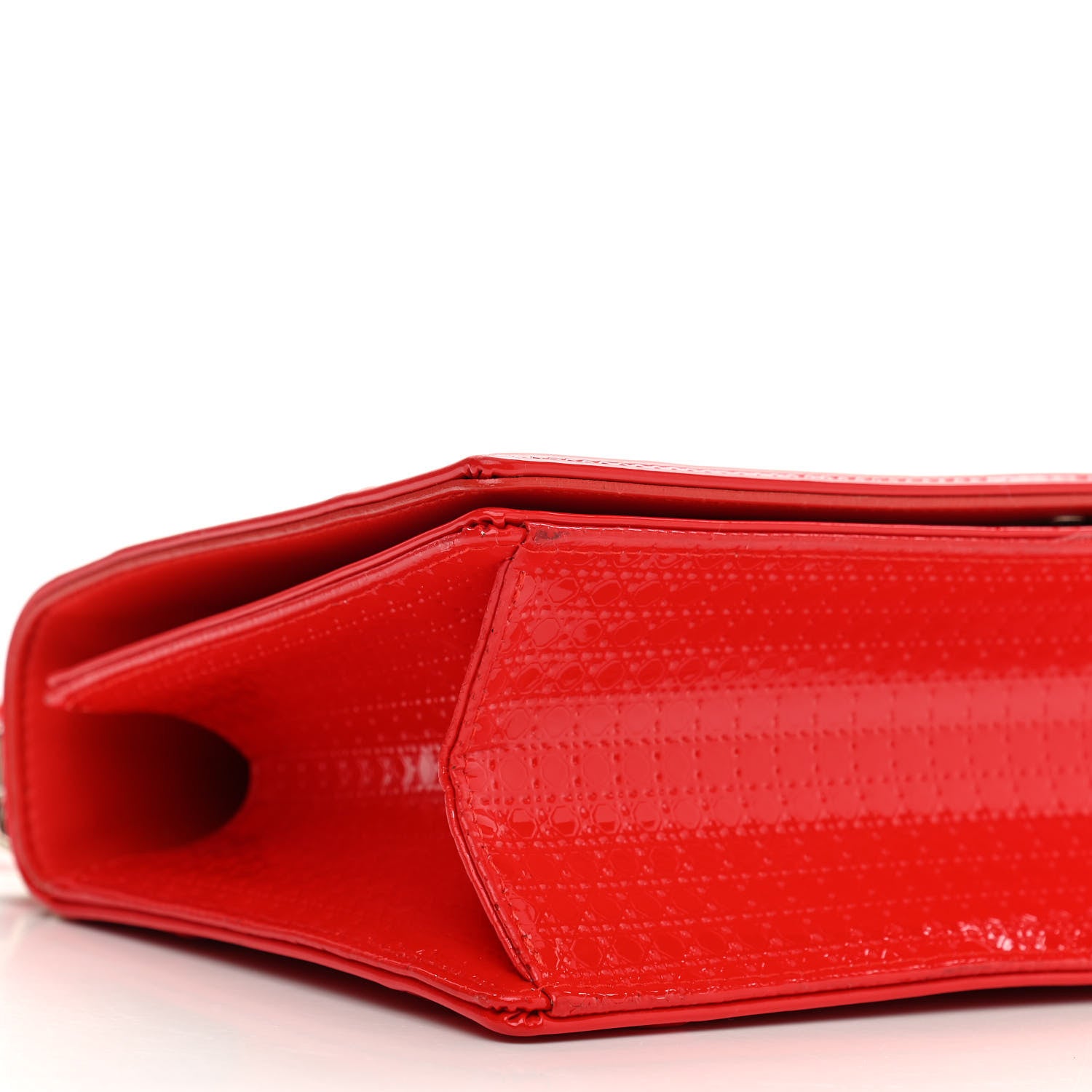 Christian Dior Patent Micro-Cannage Medium Diorama Flap Bag Red 9 of 10