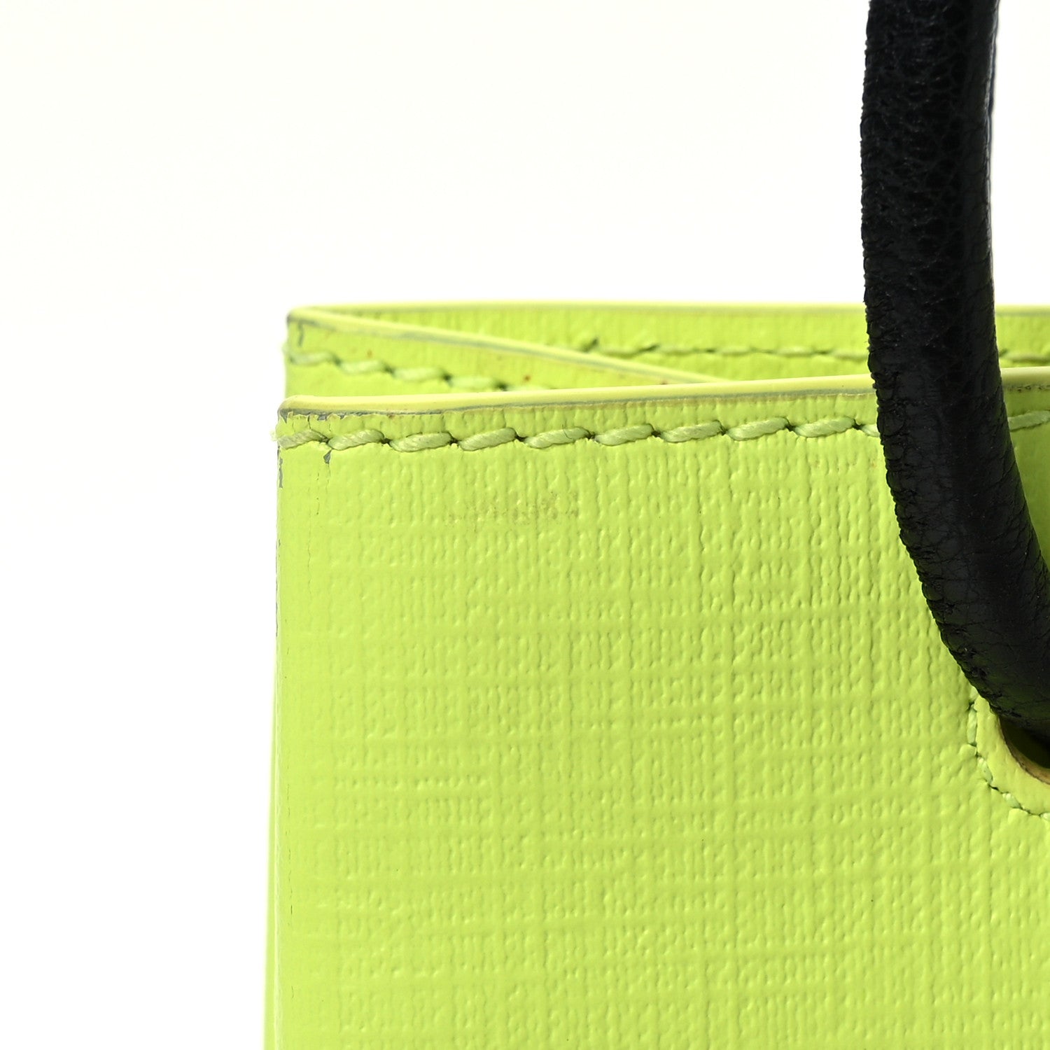 Balenciaga Squared Calfskin Logo Shopping Tote XXS Lime 13 of 13