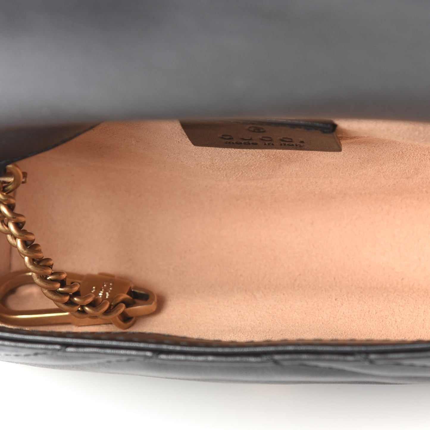 Calfskin Matelasse Super Mini GG Marmont Shoulder Bag Black