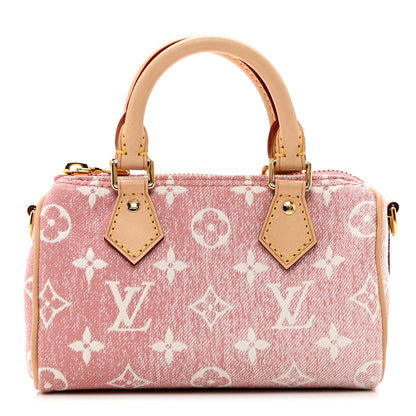 Louis Vuitton Monogram Jacquard Denim Nano Speedy Bandouliere Pink 1 of 6
