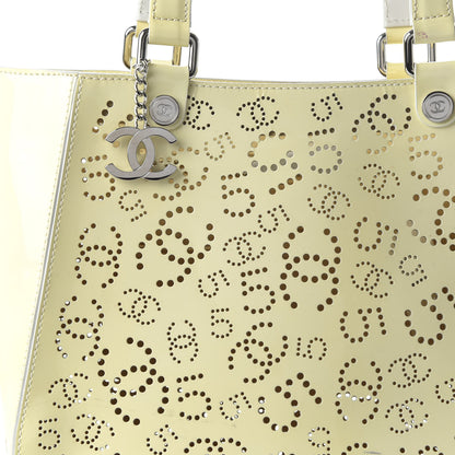 Chanel Patent Perforated CC No 5 Tote Yellow 10 of 12
