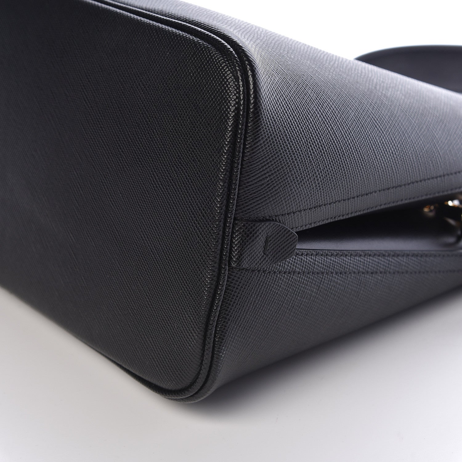 Prada Saffiano Cuir Matinee Tote Black Cherry 9 of 9