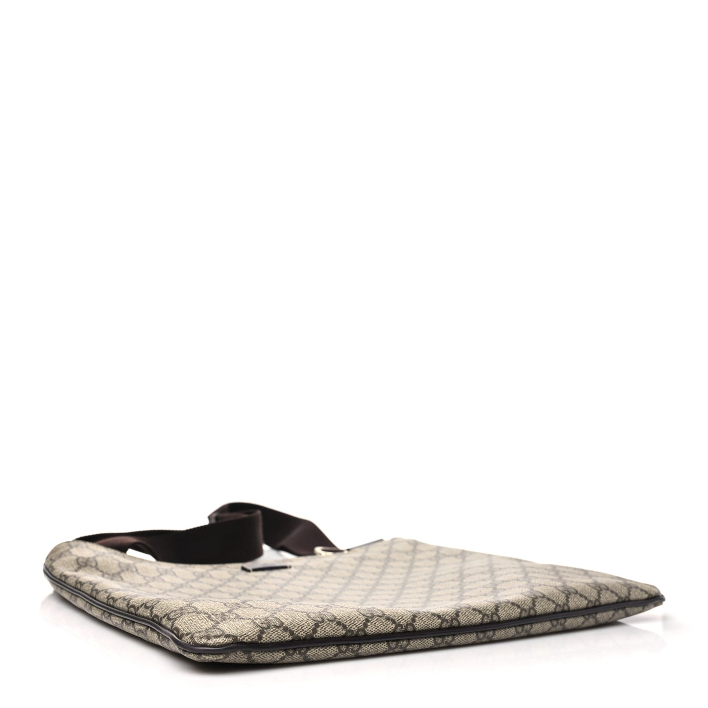 GG Supreme Monogram Medium Flat Messenger Bag Dark Brown