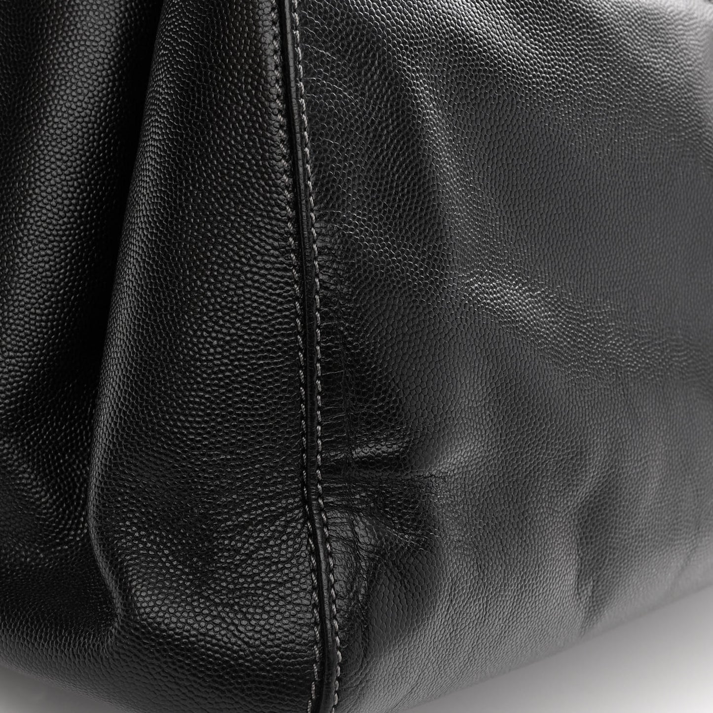 Caviar Medium Cerf Executive Shopper Tote Black