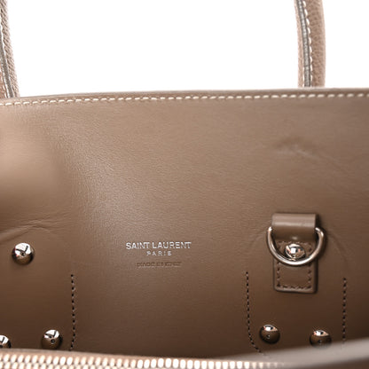 Saint Laurent Grained Calfskin Topstitch Small Classic Sac De Jour Taupe 6 of 9