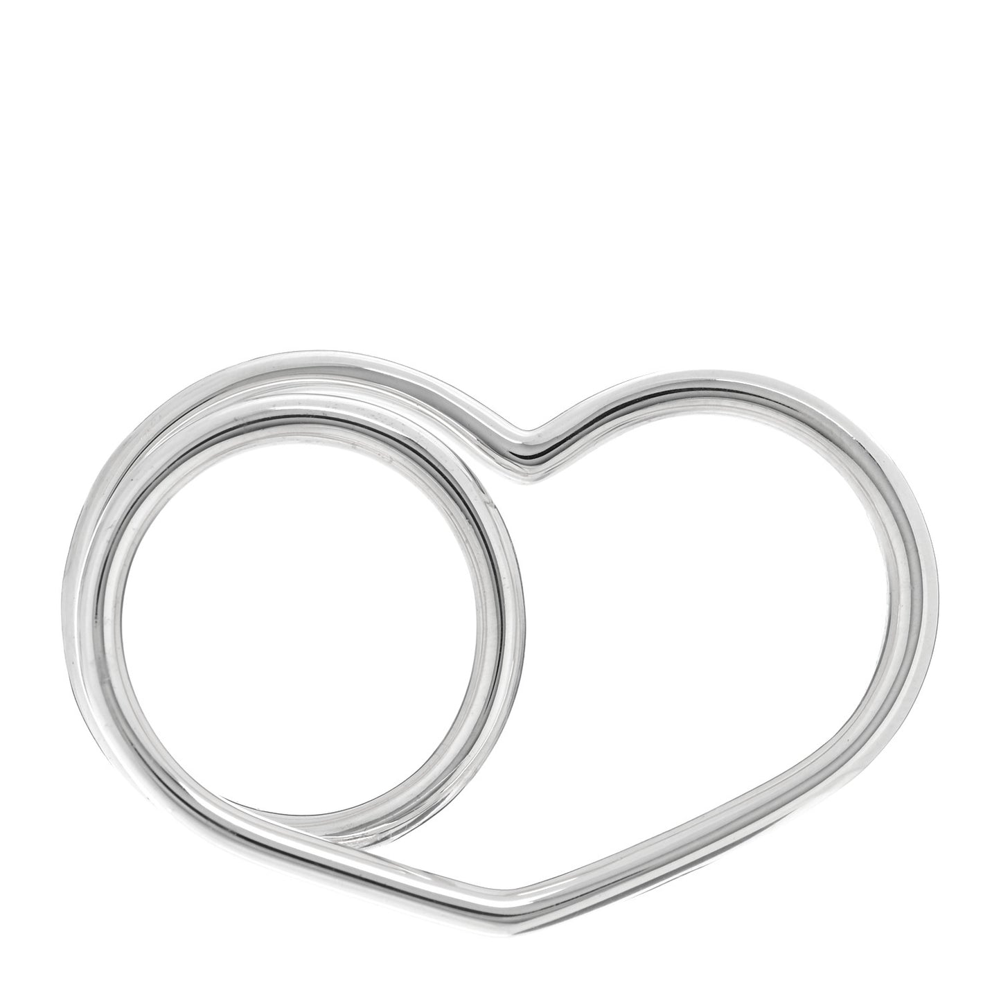 Sterling Silver MM Vertige Coeur Double Ring 49 4.75