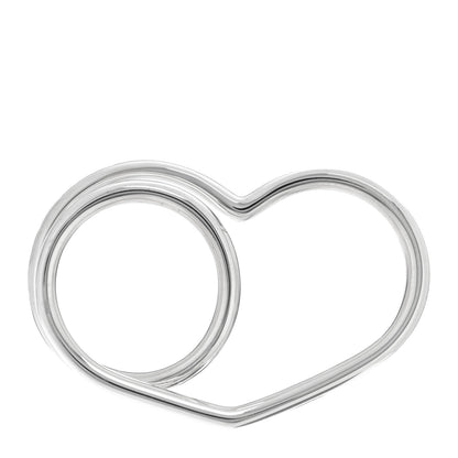 Hermes Sterling Silver MM Vertige Coeur Double Ring 49 4.75 1 of 6