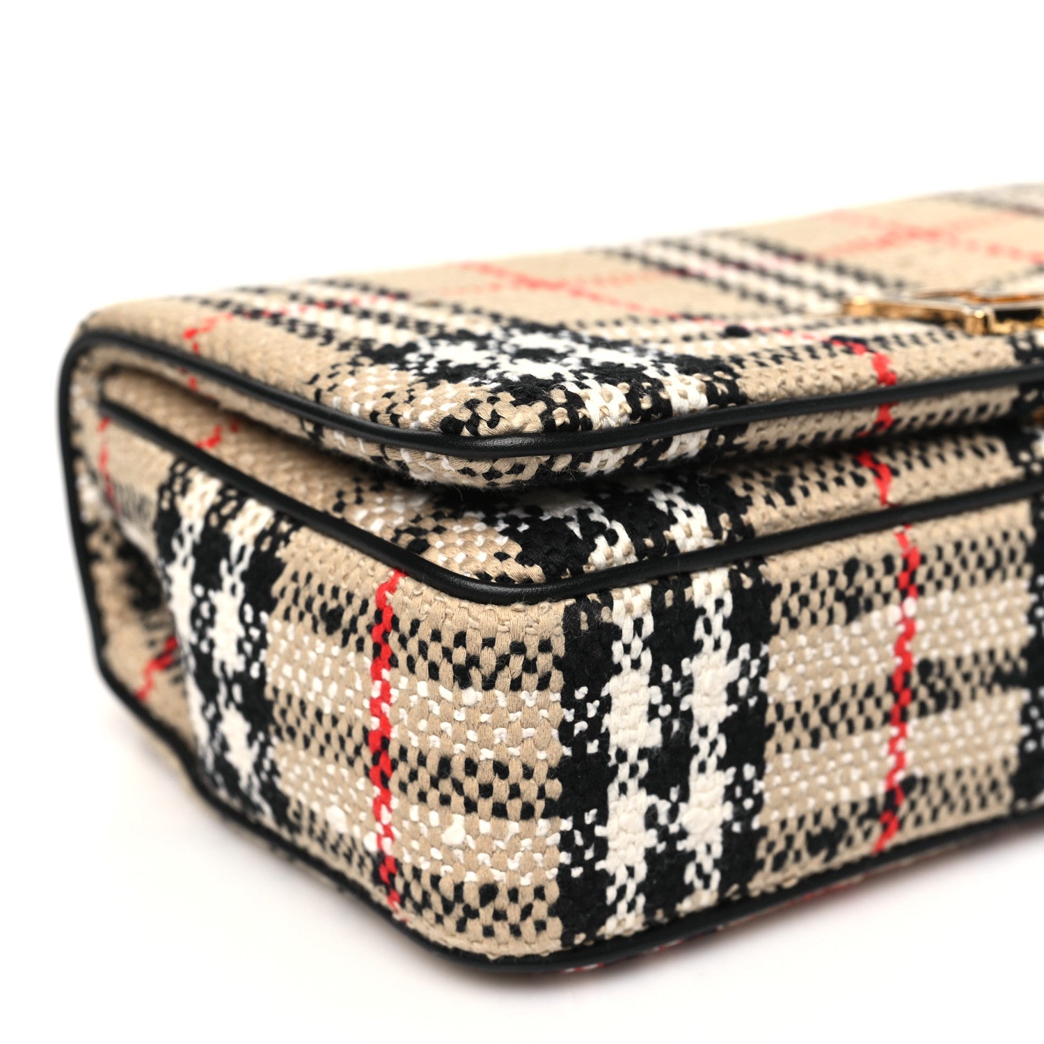 Burberry Calfskin Boucle Check Small Lola Chain Bag Archive Beige 9 of 10