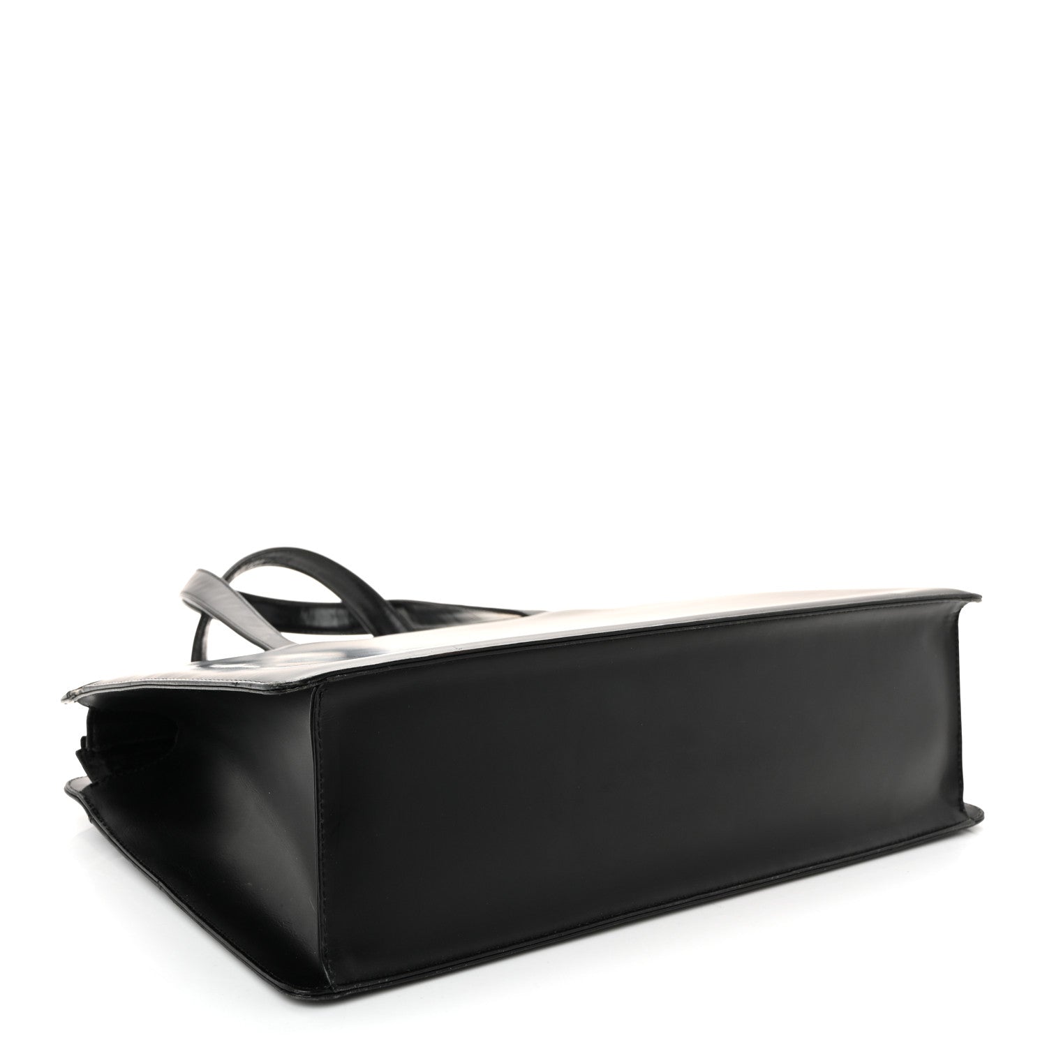 Burberry Glazed Calfskin House Check Briefcase Black 4 of 10