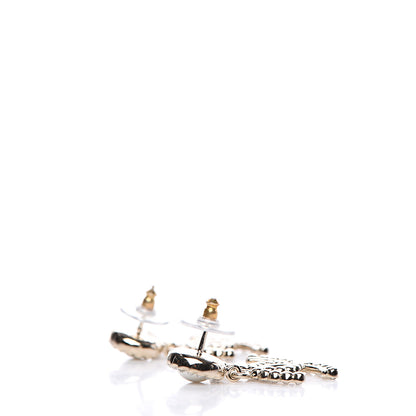 Chanel Crystal Pearl Bow-tiful CC Drop Earrings Gold 3 of 5