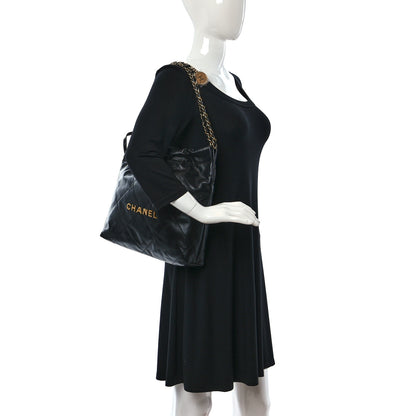 Chanel Shiny Calfskin Quilted Chanel 22 Black 2 of 11