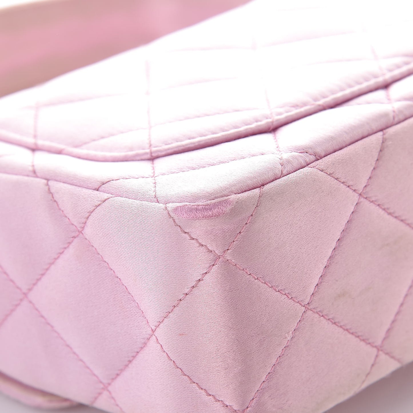 Satin Quilted Evening Bag Pink