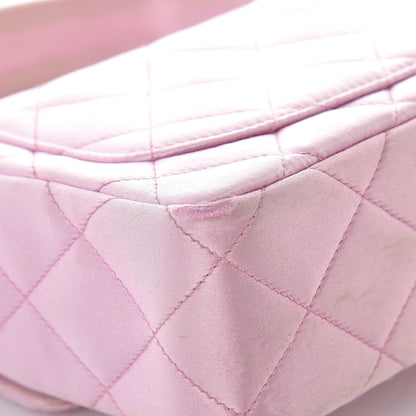 Chanel Satin Quilted Evening Bag Pink 17 of 18