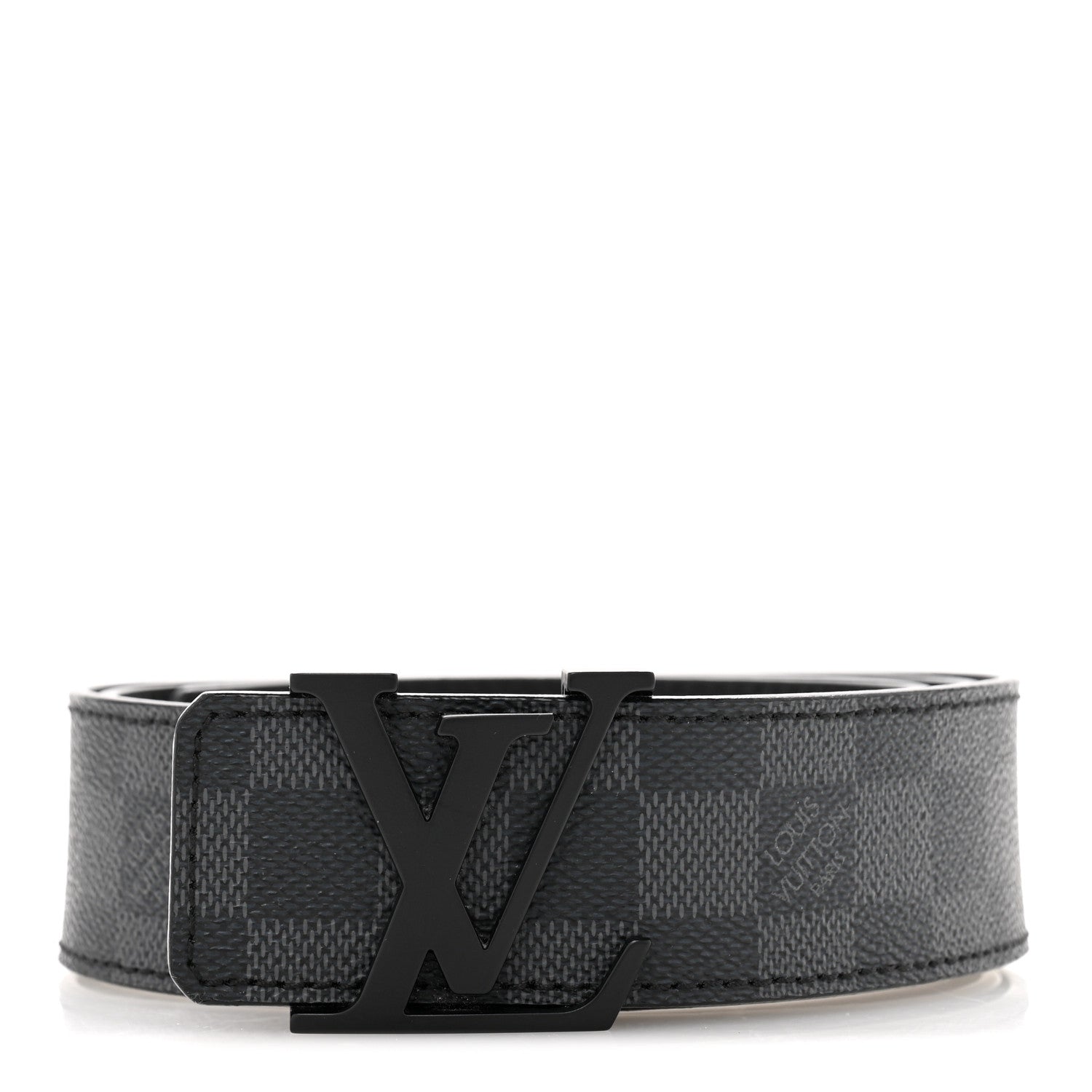 Louis Vuitton Damier Graphite LV Initiales 95 38 Belt 1 of 7