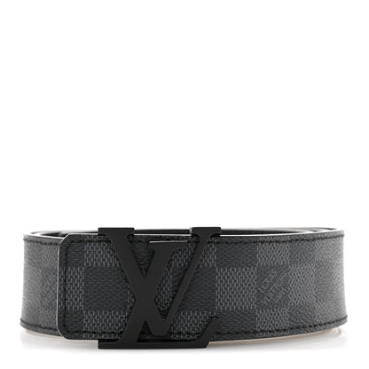 Louis Vuitton Damier Graphite LV Initiales 95 38 Belt 1 of 7