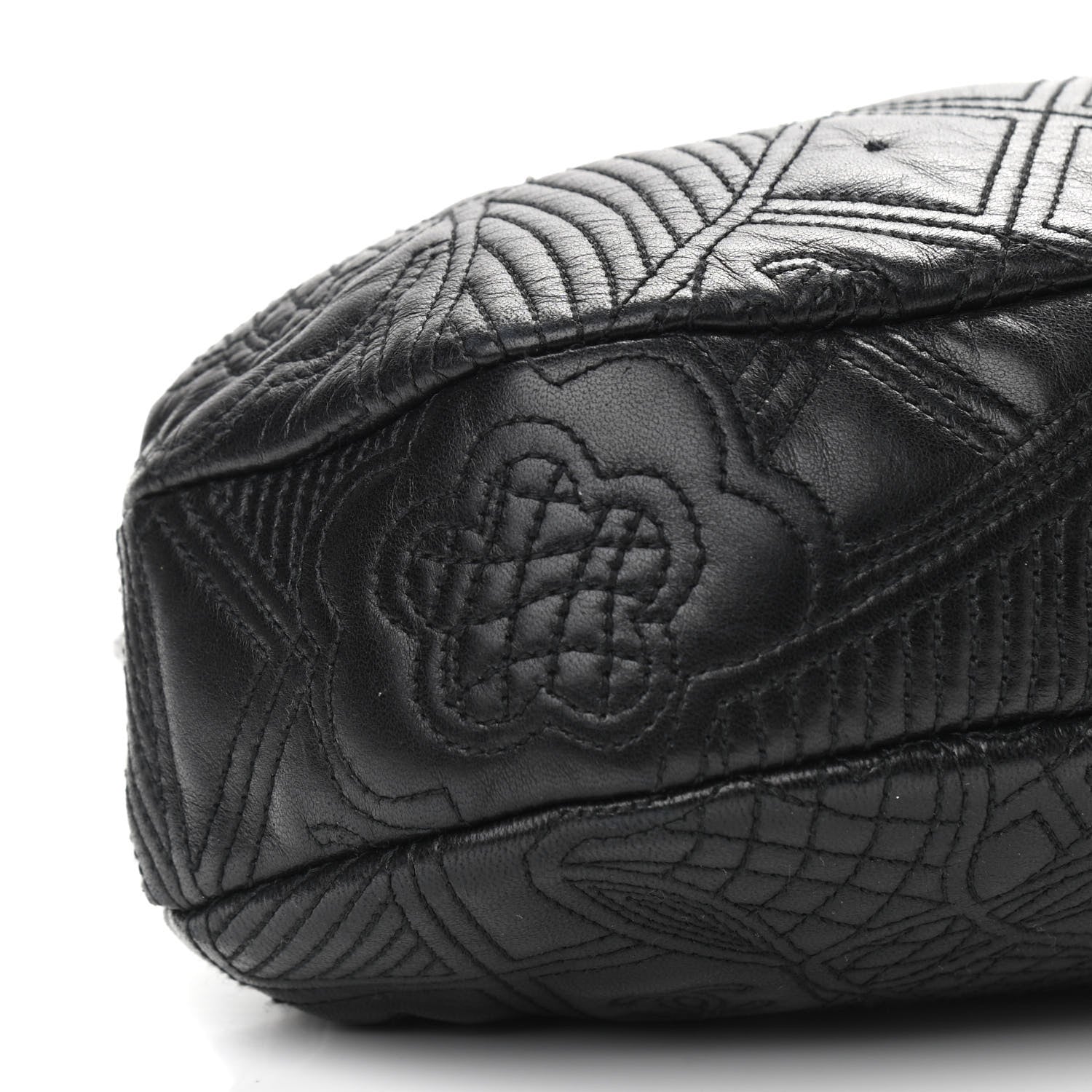 Chanel Lambskin Embroidered Frame Bag Black 9 of 13