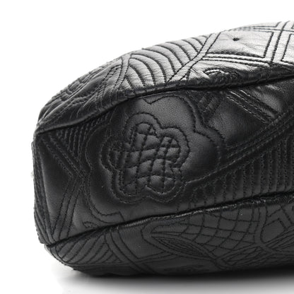 Chanel Lambskin Embroidered Frame Bag Black 9 of 13