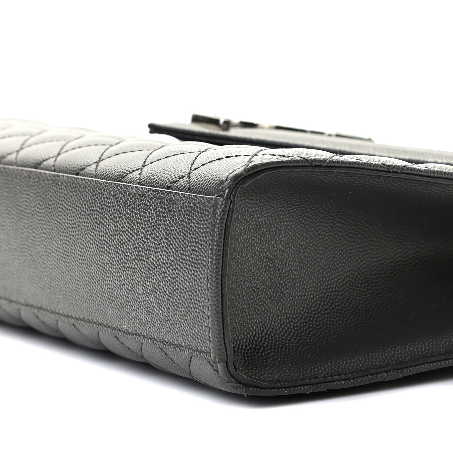 Saint Laurent Grain De Poudre Textured Mixed Matelasse Large Triquilt Monogram Satchel Asphalt 5 of 9