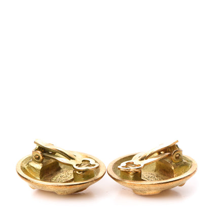 Chanel CC Button Clip On Earrings Gold 3 of 4