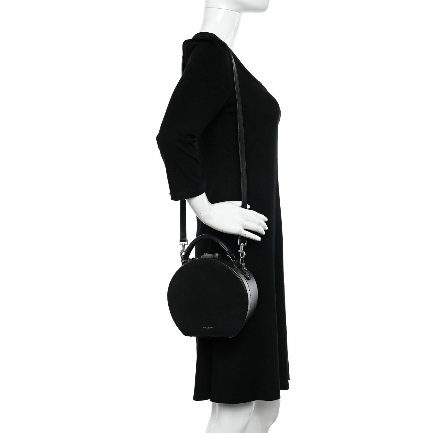 Saint Laurent Calfskin Small Mica Hat Box Black 2 of 12