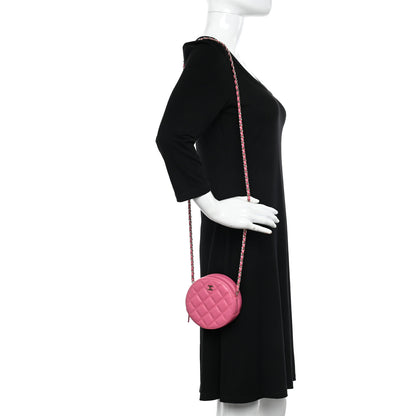 Chanel Caviar Quilted Round Clutch With Chain Pink 2 of 10