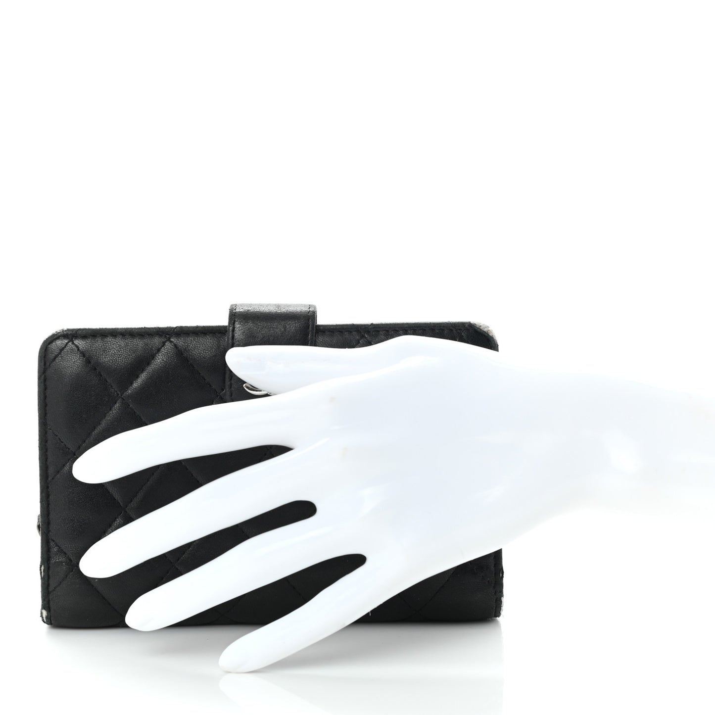 Lambskin Quilted Zipped Pocket Wallet Black