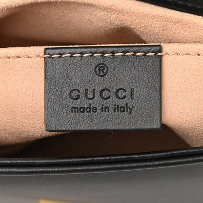 Gucci Calfskin Matelasse Mini GG Marmont Shoulder Bag Black 6 of 14