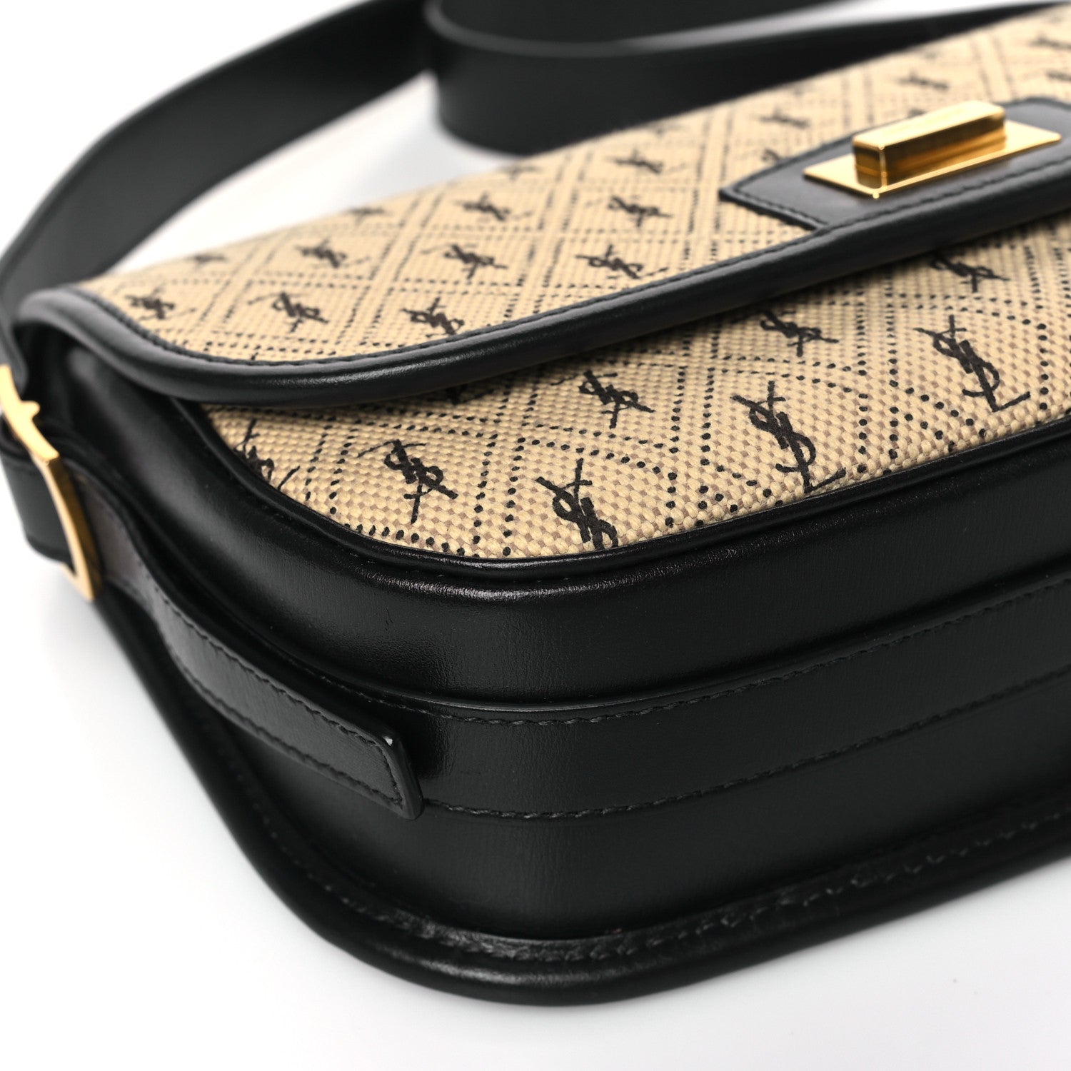 Saint Laurent Canvas Monogram All Over Satchel Bag Beige 7 of 8