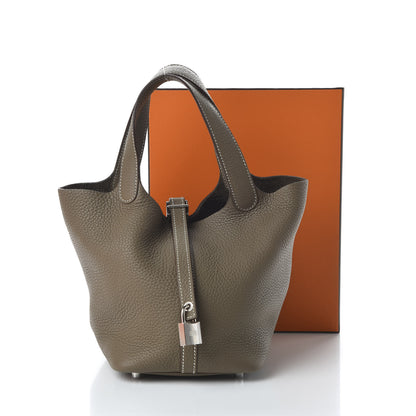 Hermes Taurillon Clemence Picotin Lock 18 PM Etoupe 11 of 11