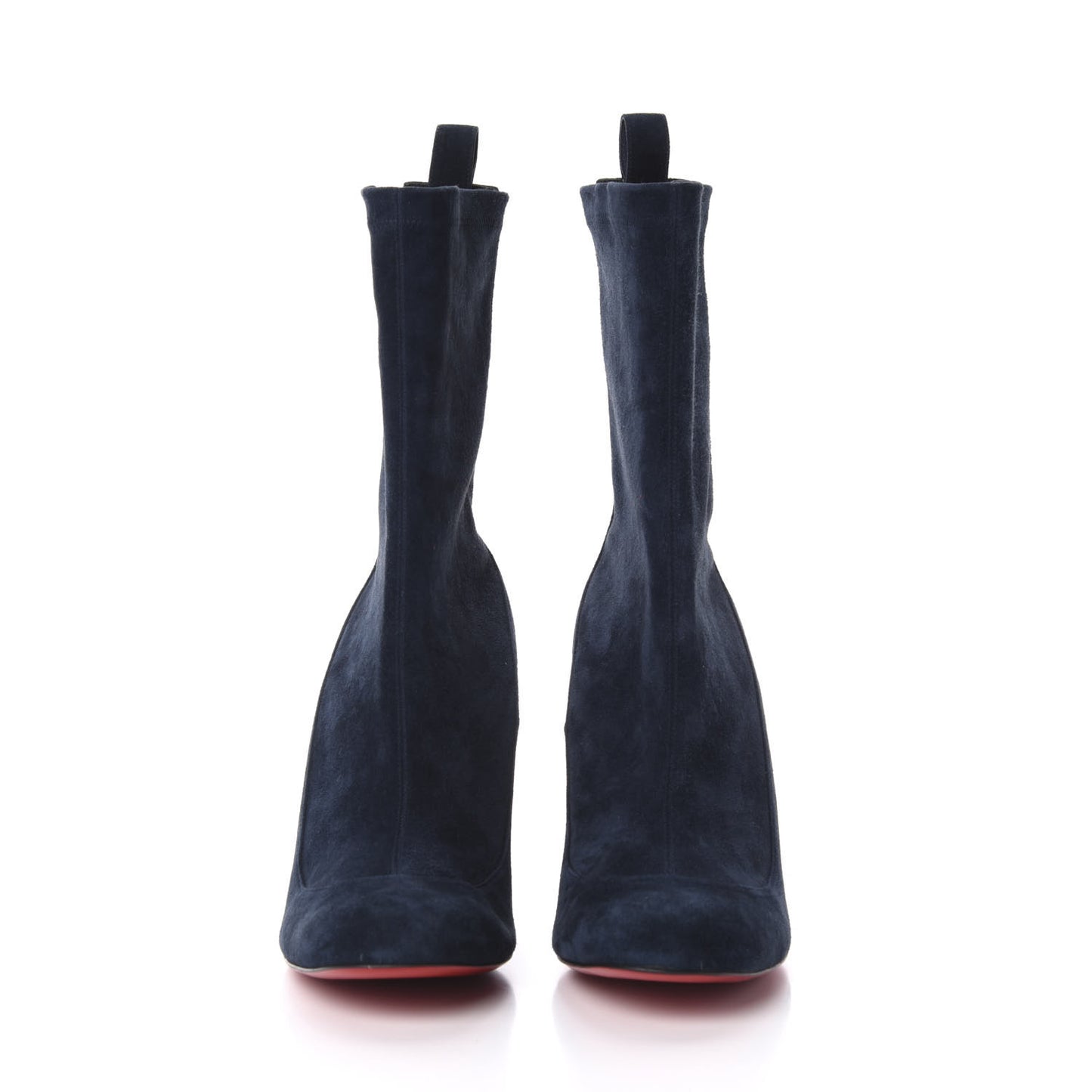 Veau Velours Stretch Gena 85 Bootie 38.5 Navy