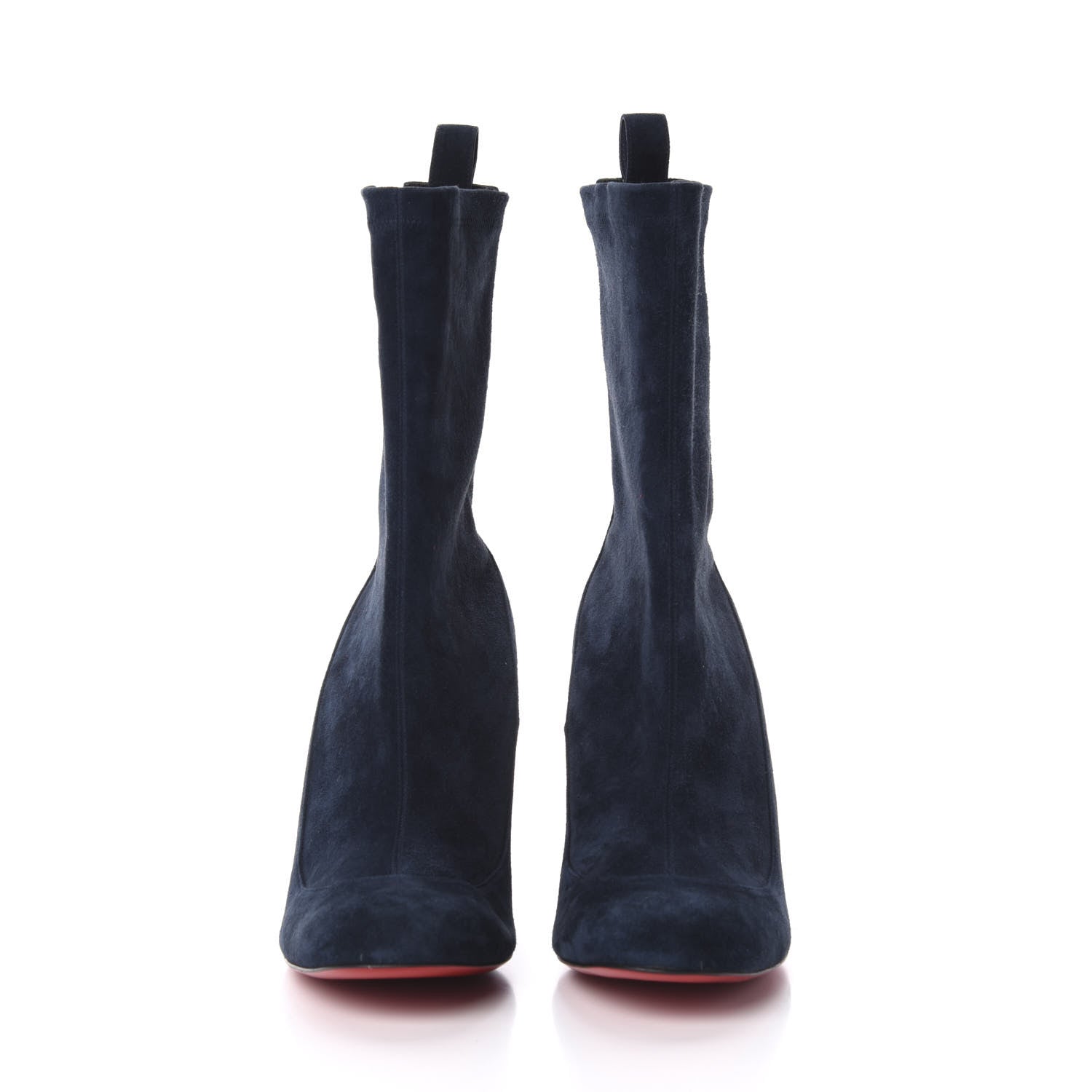 Christian Louboutin Veau Velours Stretch Gena 85 Bootie 38.5 Navy 2 of 7