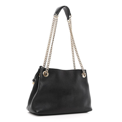 Gucci Pebbled Calfskin Small Soho Chain Shoulder Bag Black 4 of 13