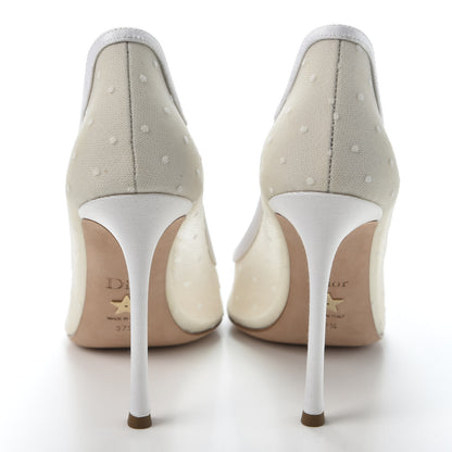 Christian Dior Mesh Plumetis Tulle D-Moi Pumps 37.5 White 5 of 9