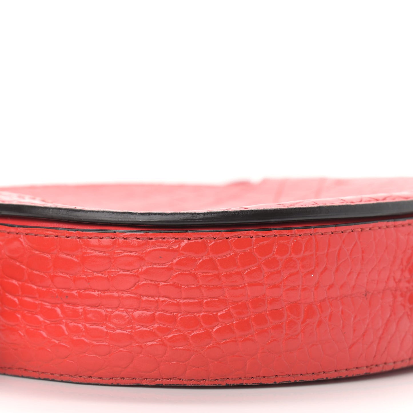 Calfskin Crocodile Embossed Eden Round Red