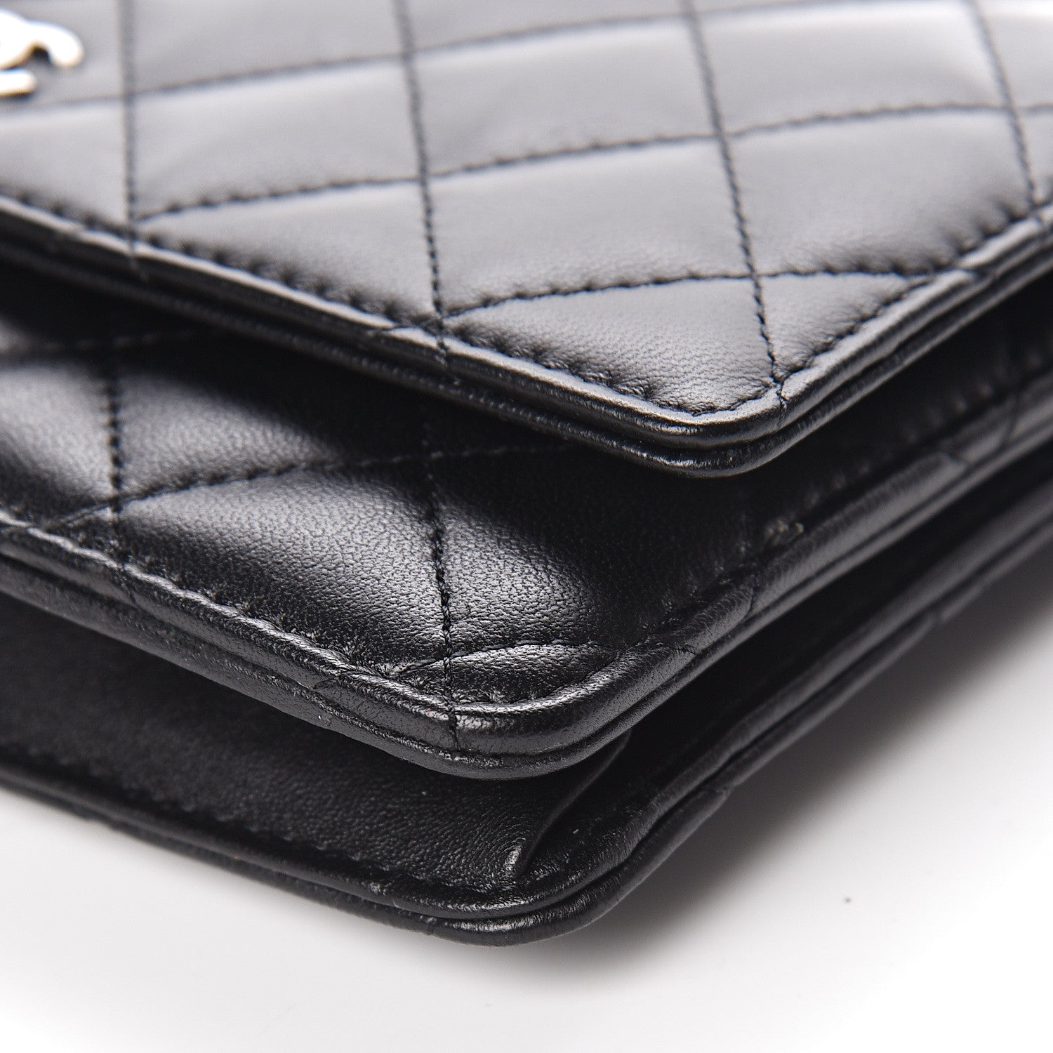 Chanel Lambskin Quilted Wallet On Chain WOC Black 10 of 11