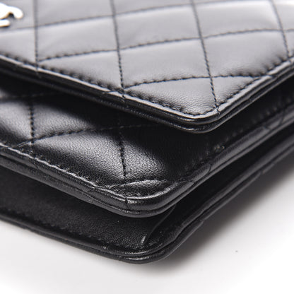 Chanel Lambskin Quilted Wallet On Chain WOC Black 10 of 11