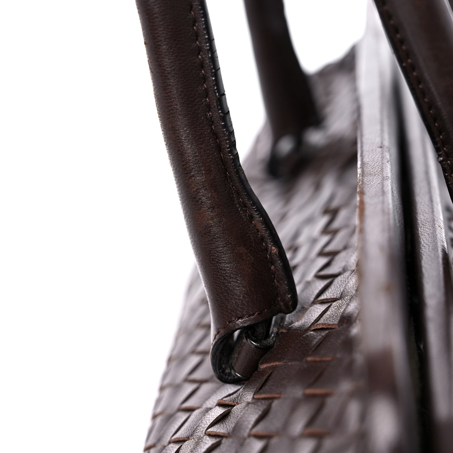Nappa Intrecciato Frame Shoulder Bag Ebano