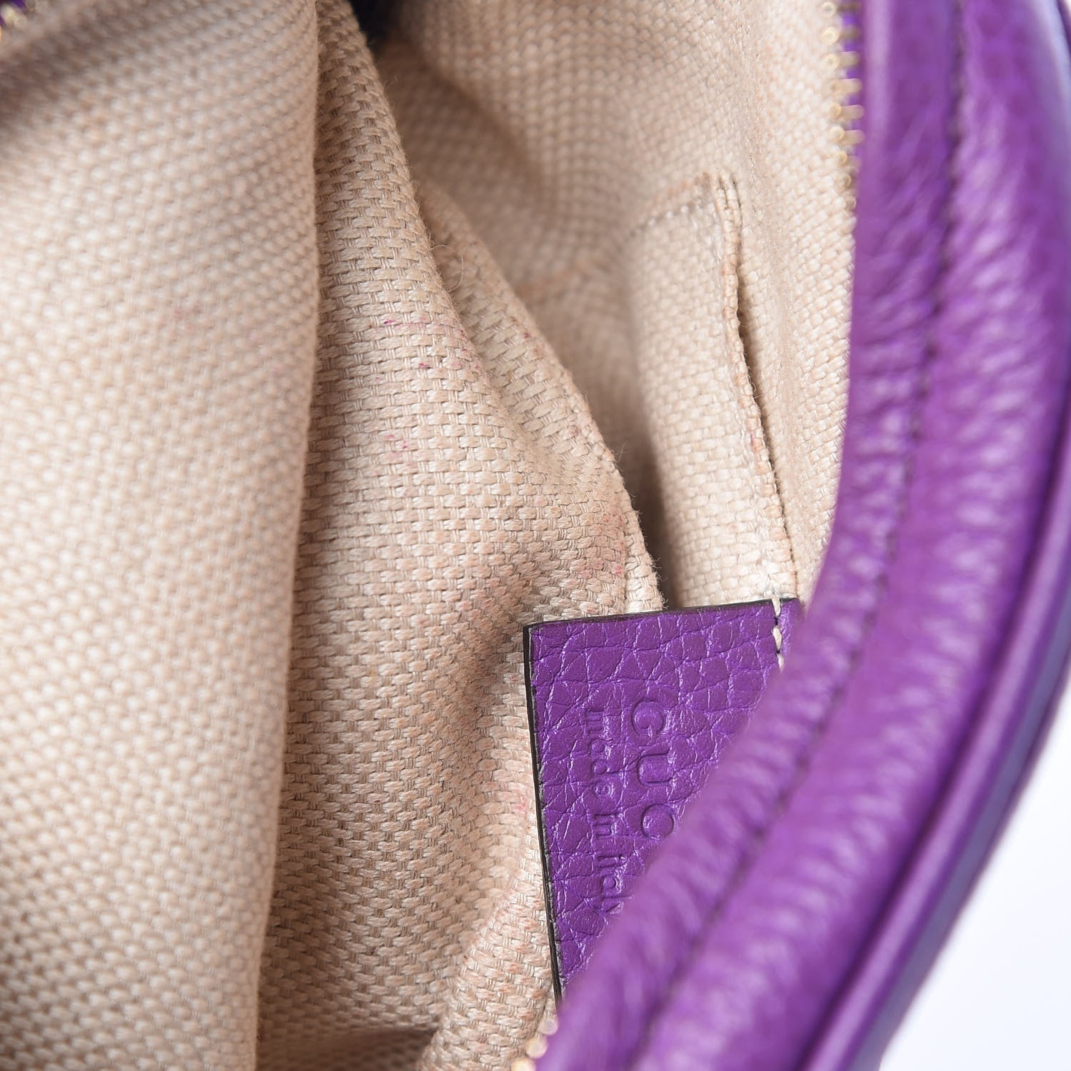 Gucci Pebbled Calfskin Mini Soho Chain Bag Shine Purple 8 of 10