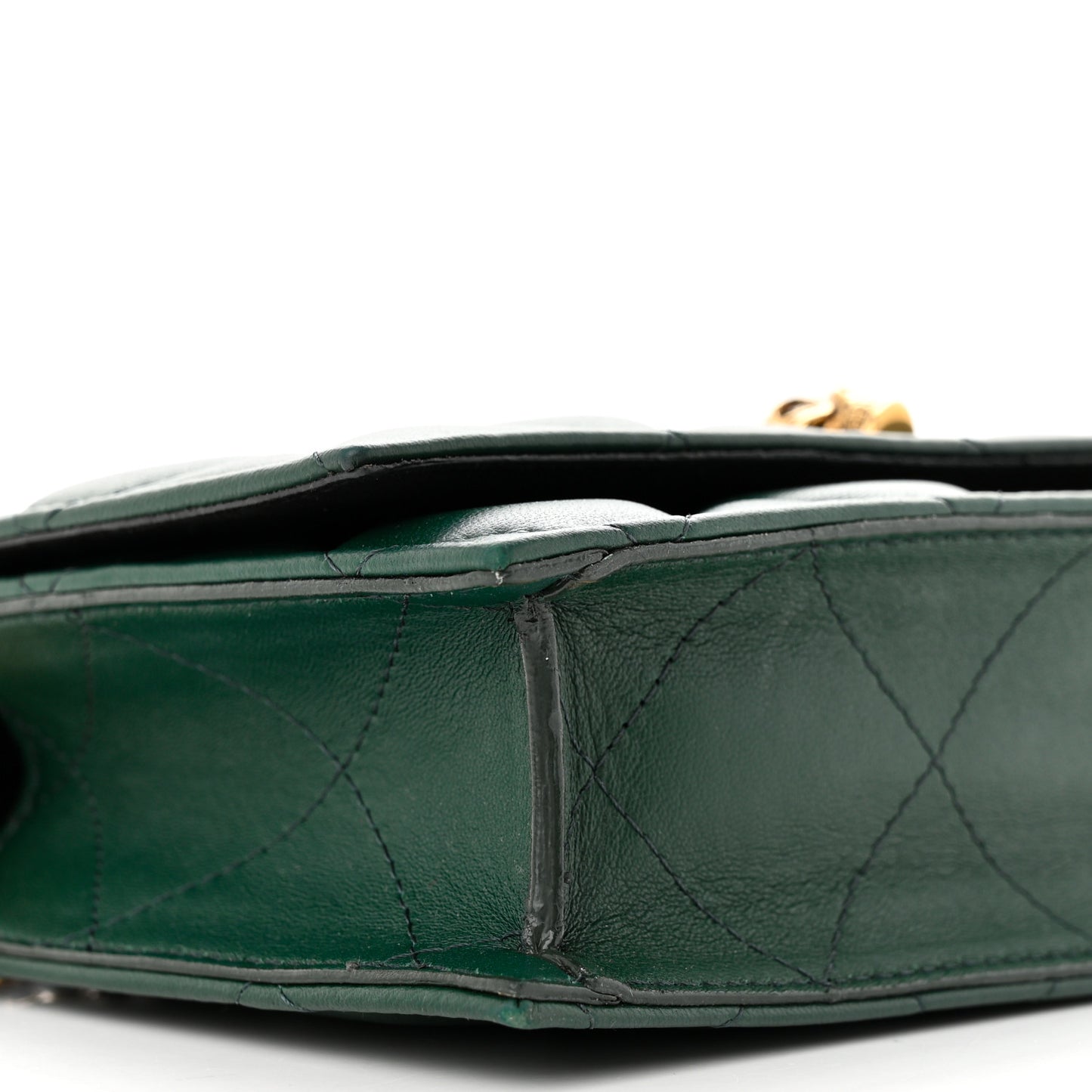 Calfskin Quilted Skull Small Chain Crossbody Bag Green