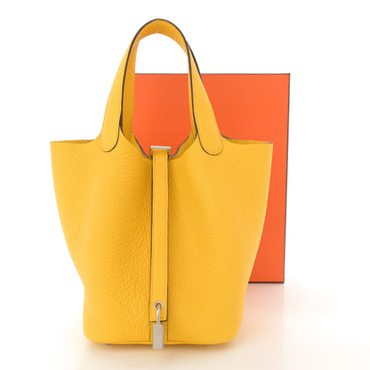 Hermes Taurillon Clemence Picotin Lock 18 PM Jaune De Naples 11 of 11