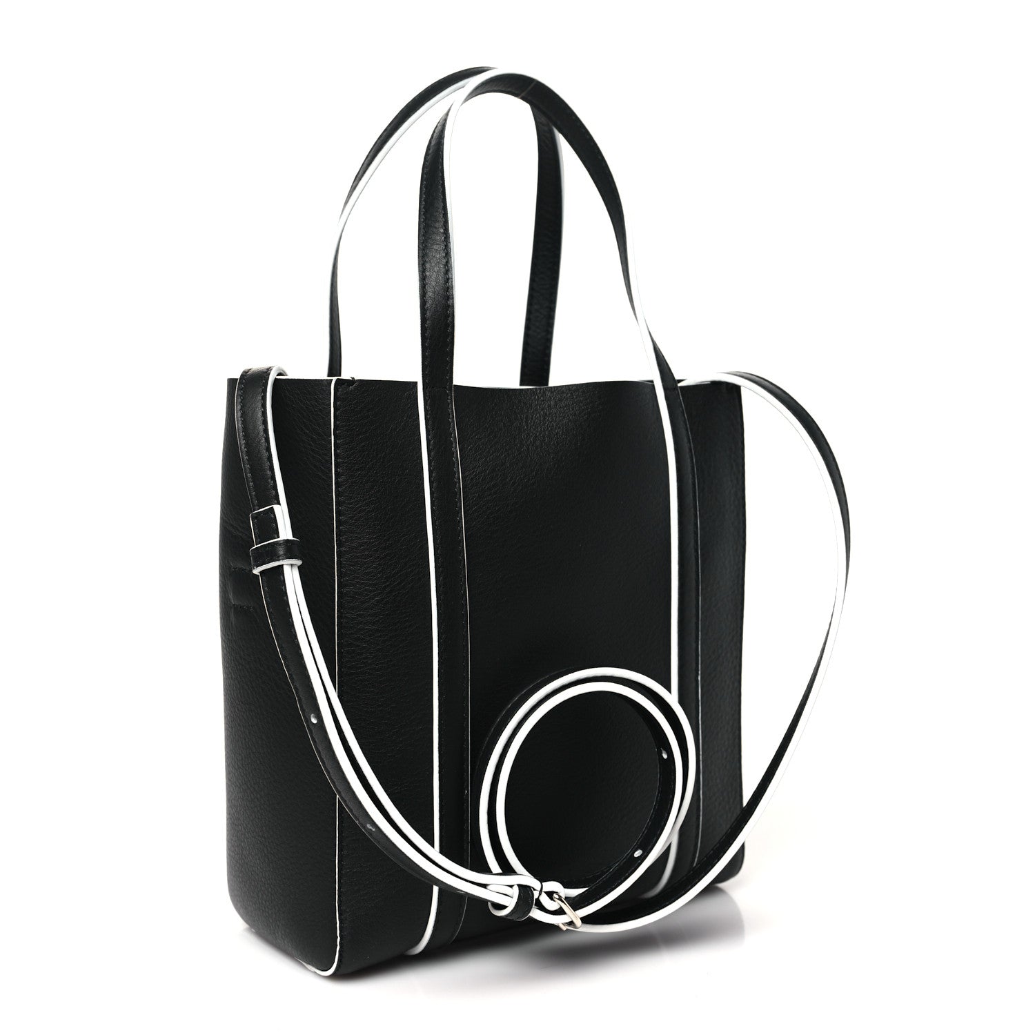 Balenciaga Smooth Calfskin Logo Double Sided XXS Everyday Tote Black White 3 of 10