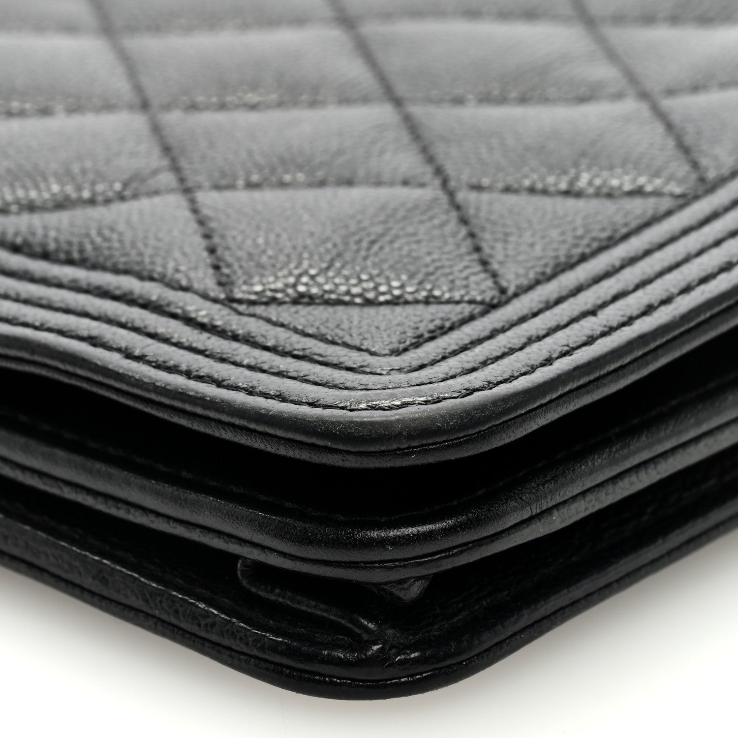Chanel Caviar Quilted Boy Wallet On Chain WOC Black 8 of 9