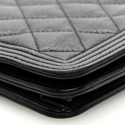 Chanel Caviar Quilted Boy Wallet On Chain WOC Black 8 of 9
