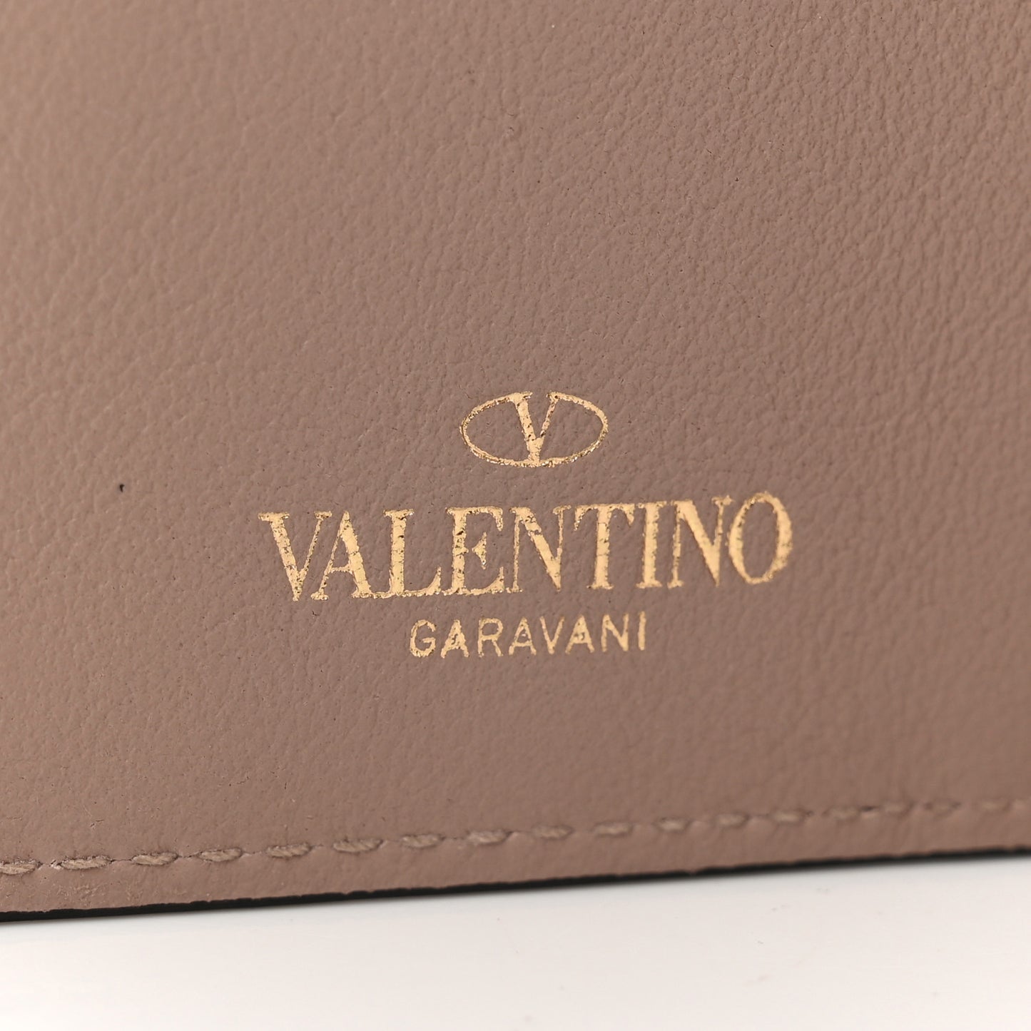 Calfskin Rockstud Continental Wallet Poudre