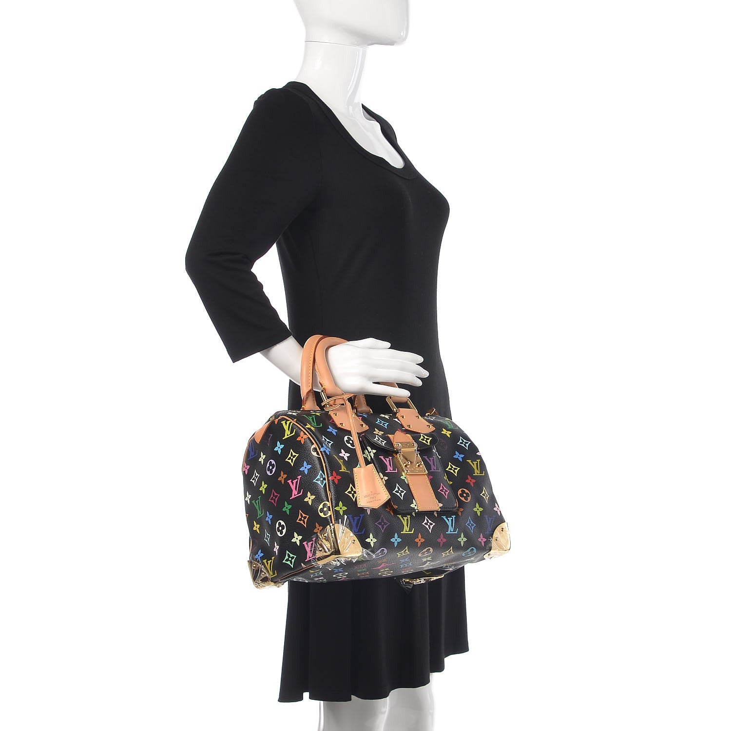 Louis Vuitton Monogram Multicolor Speedy 30 Black 2 of 8