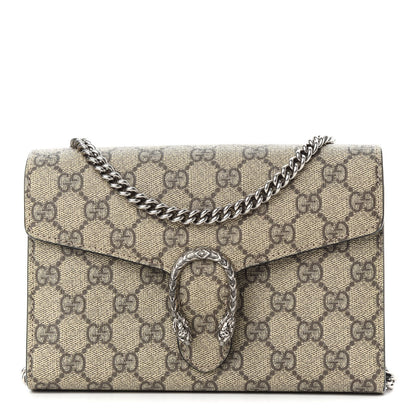 Gucci GG Supreme Monogram Mini Dionysus Chain Wallet Beige Black 1 of 8