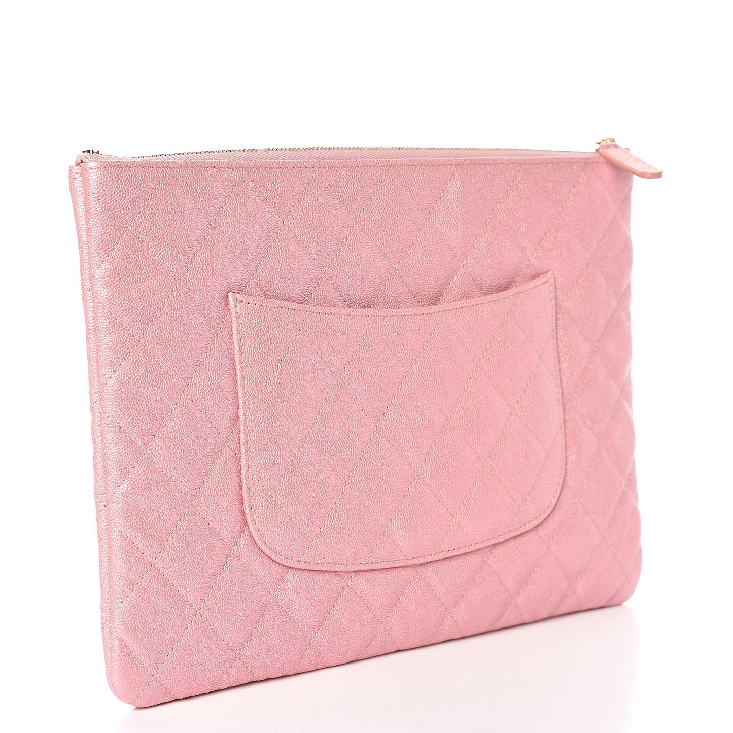 Iridescent Caviar Medium Night by the C Pouch Clutch Rose Pink