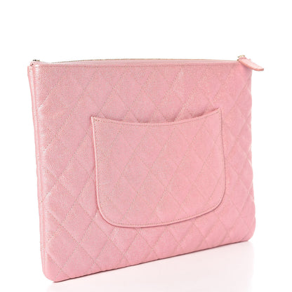 Chanel Iridescent Caviar Medium Night by the C Pouch Clutch Rose Pink 3 of 10
