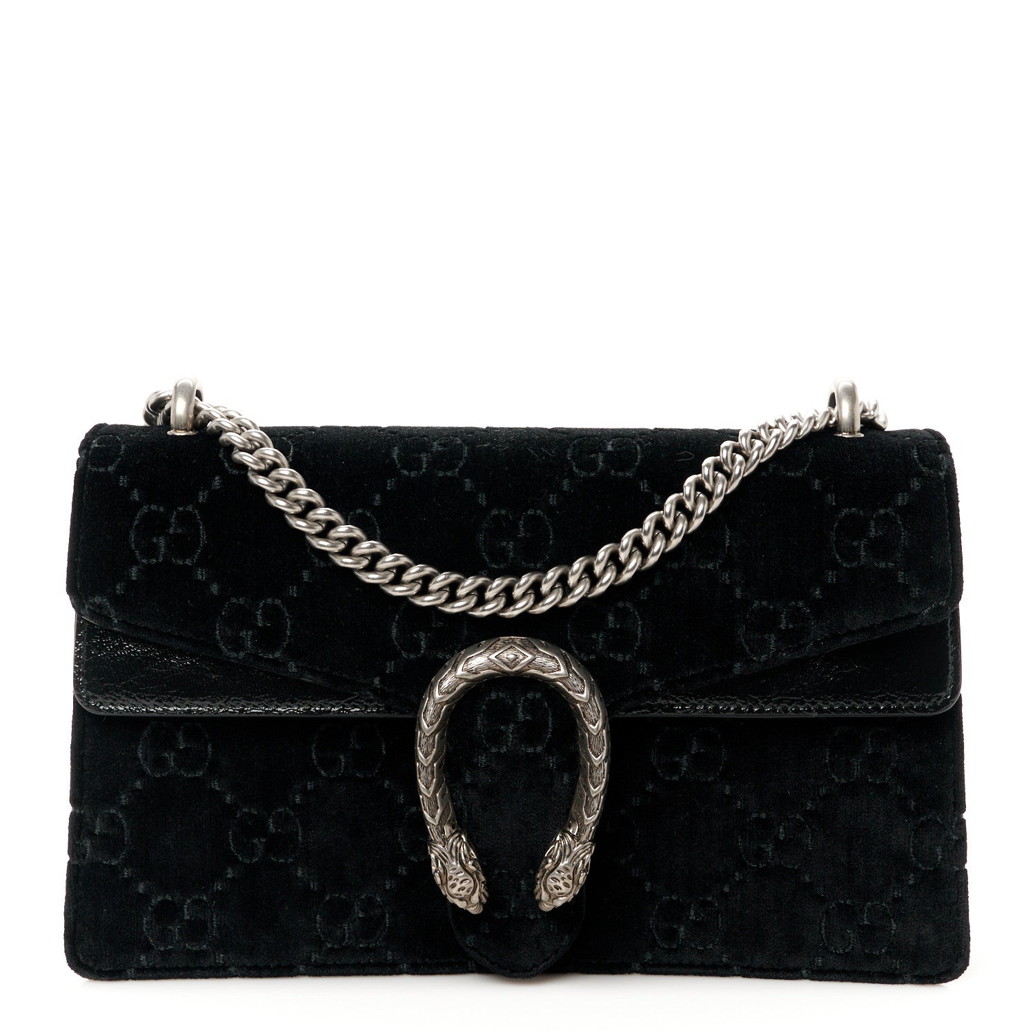 Gucci Velvet GG Monogram Small Dionysus Shoulder Bag Black 1 of 13